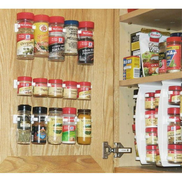 Spicestor 20 Cabinet Door Spice Clips, Spice Rack For Kitchen Cabinet Door