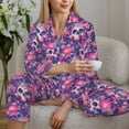 thumbnail image 6 of Sikiie cool Skull flower colorful Women's Long-Sleeve Shirt and Full-Length Bottom Pajama Set (s-xxl)-Large, 6 of 7