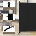 thumbnail image 5 of LILEYI  Room Divider Large Single Panel, 73W x 73H Privacy Screen with Lockable Wheels, Rolling Room Divider Panel for Home Office Studio, Partition Fabric Wall Divider for Room Separation, Black, 5 of 15
