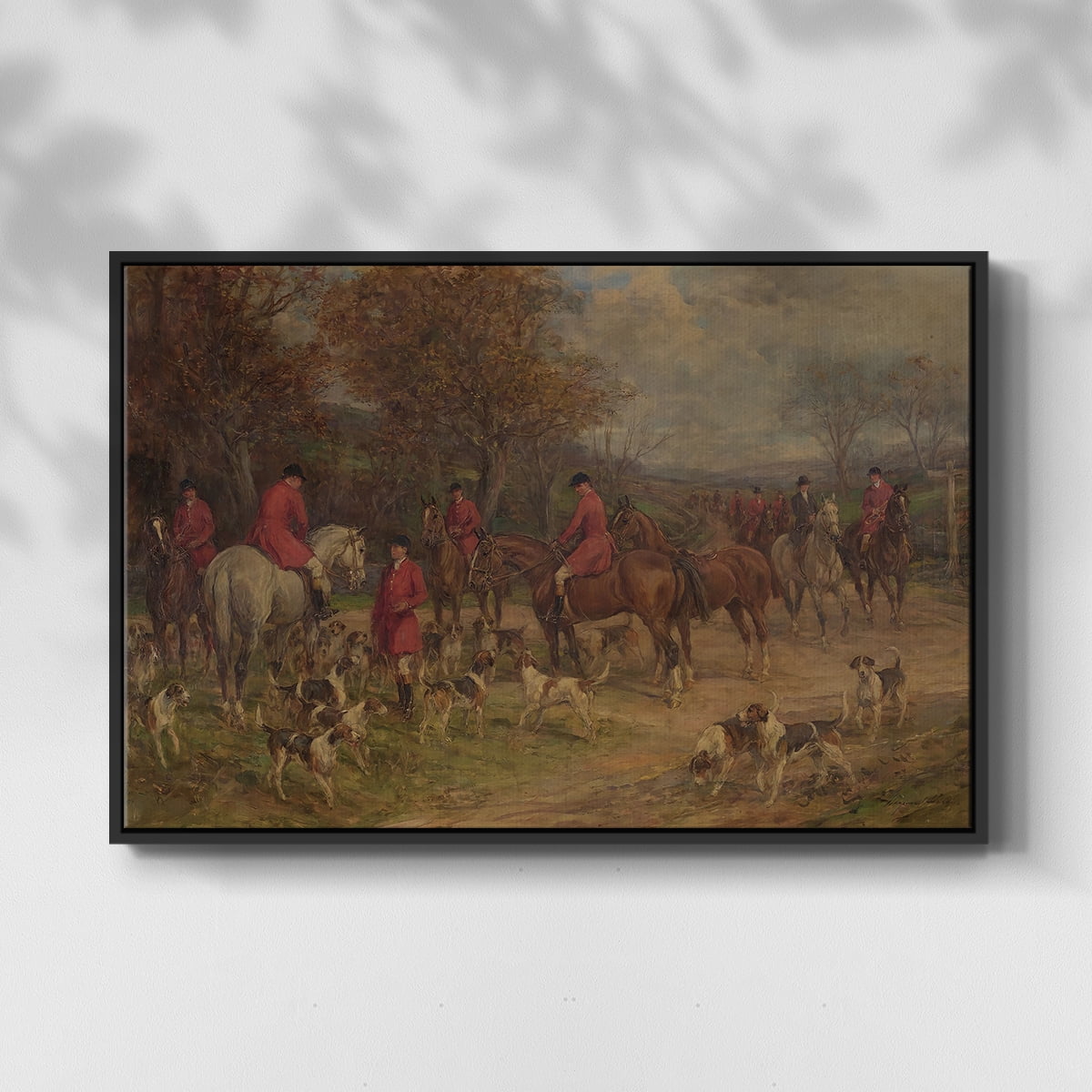 Vintage Animal Print-XXXII By Wexford Home Framed in Black Wood Gallery Wrapped Canvas 25 in. x 37 in.