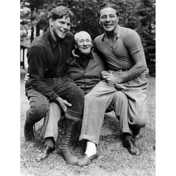 Buddy Baer And Max Baer With Their Father At The Speculator History (18 x 24)