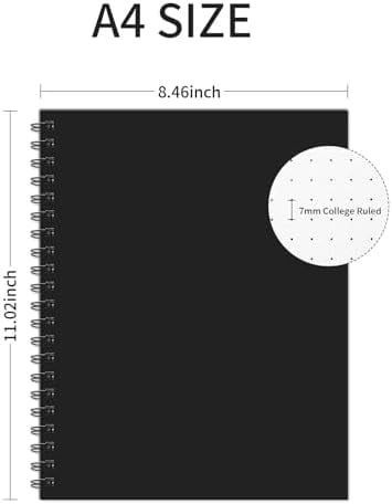 Bullet Dotted Spiral Notebook 8.5" x 11" A4 Large Dot Grid Journal, 100 GSM Thick Dot Paper,160 Pages Journaling Notebooks for Writing Drawing Women Men Work School Supplies
