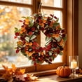 thumbnail image 5 of AYktou Fall Wreath for Front Door, 17.7 Inch Multicolored Artificial Eucalyptus Leaves Wreath Thanksgiving Wreath Hanging Decor for Autumn Halloween Porch Outdoor Indoor Wall Window Harvest Decor, 5 of 6