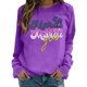 thumbnail image 1 of Gibobby Temperamento Pullover Top Mardi Sudadera Mujer Gordo Camisa Nueva Sudadera con capucha Mardi Día Camisa Casual Manga Larga Tops (Morado, XXL), 1 of 5