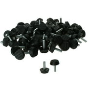 100pcs M6 x 20 x 25mm Furniture Glide Leveling Feet Adjustable Leveler Floor Protector for Table Desk Leg