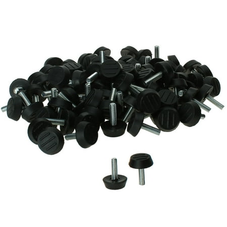 100pcs M6 x 20 x 25mm Furniture Glide Leveling Feet Adjustable Leveler Floor Protector for Table Desk Leg
