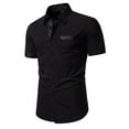 thumbnail image 2 of Afdoent Men's Shirts Male Summer Fashion Short Sleeve Shirt Loose Large Size Shirt Classic Fit, 2 of 9