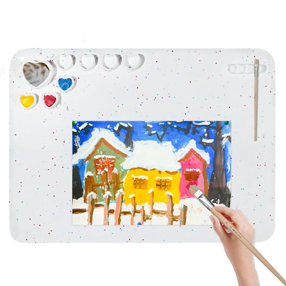 Awinner Silicone Painting Mat for Craft, 23.6” X 15.8”, Collapsible Silicone Painting Pad with Cups and Pen Holder, Washable Silicone Sheet for Crafts Resin and DIY Creations