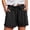 03# Black, variant on HKYNLAG Linen Shorts for Women Summer Drawstring Elastic Waist Shorts Dressy Casual with Pockets Boho Beach Shorts 2026 Yellow 2XL
