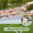 thumbnail image 6 of Dogs with Pioneer Flower Square Fitted Tablecloth with Elastic Edge,Square Table Cover,Washable Elastic Table Cover for Home Kitchen Party Decor 34"x34", 6 of 6