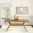 thumbnail image 2 of Plank+Beam 72" Verso Rectangular Dining Table for 6, Solid Wood Cross Leg Kitchen Table, Pecan, 2 of 11