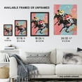 thumbnail image 3 of Artery8 Horserace Jockeys Horse Racing Bold Dynamic Living Room Extra Large XL Wall Art Poster Print, 3 of 5