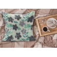 thumbnail image 2 of Floral Fluffy Throw Pillow Cushion Cover, Abstract Nostalgia Pattern with Retro Blooms and Leaves Romantic, Decorative Square Accent Pillow Case, 36" x 36", Charcoal Grey Mint Green, by Ambesonne, 2 of 5