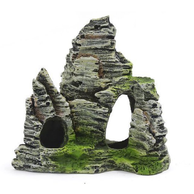 Mountain View Aquarium Rockery Hiding Cave Tree Fish garland ; Hand Tank Ornament Decoration