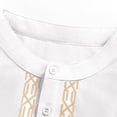 thumbnail image 5 of Men's Linen Kaftan Button Down Casual Shirt, Long Sleeve, Gown Style, Embroidery Design, for Casual and Holiday Wear, 5 of 7