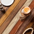 thumbnail image 3 of Farmhouse Burnt Orange Brown Table Runner - 120 Inch Long Vintage Wooden Striped Cotton and Linen Blended Dress Scarves Farmhouse Table Runner for Kitchen Dining, Coffee Table, 13" x 120", 3 of 8