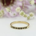 thumbnail image 4 of Sparkle Jewels 14K Yellow Gold Finish Round Black Cubic Zirconia Half Eternity Band Ring, 4 of 4