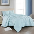thumbnail image 6 of Chezmoi Collection Athena Full Bed in a Bag 7-Pieces Floral Chenille Embroidered Pom Pom Stripe Comforter Set with Sheets All Season Bedding Set, Full, Pale Blue, 6 of 8