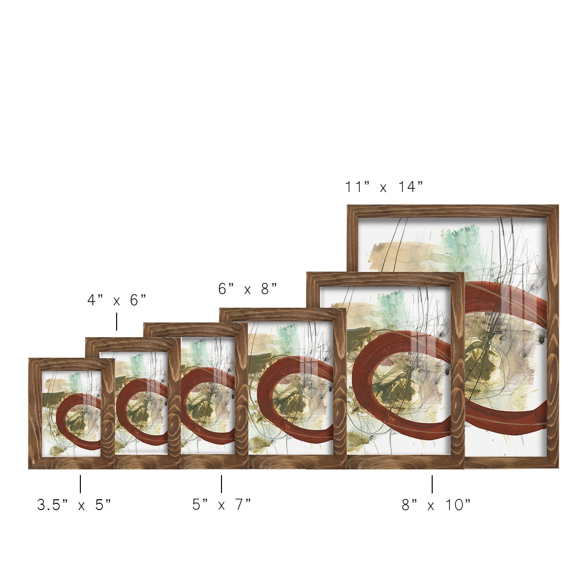 Rusted Loops II - Framed Print w/glass - Walnut