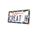 thumbnail image 2 of Creathome 3D Shining Daisy Heart License Plate Frame from Pure Zinc Alloy Metal Perfect Plate Holder, Matt Black with Colorful Glitter, Luminously Heart, 2 of 8