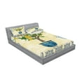 thumbnail image 2 of Ambesonne Vintage Fitted Sheet & Pillow Sham Set, Retro Style Lemon Tree, Queen, Multicolor, 2 of 2