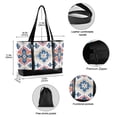 thumbnail image 2 of FORMRS Canvas Laptop Tote Bag for Women with 15.6" Computer Compartments Shoulder Handbag, Navy Blossom Mosaic, 2 of 7