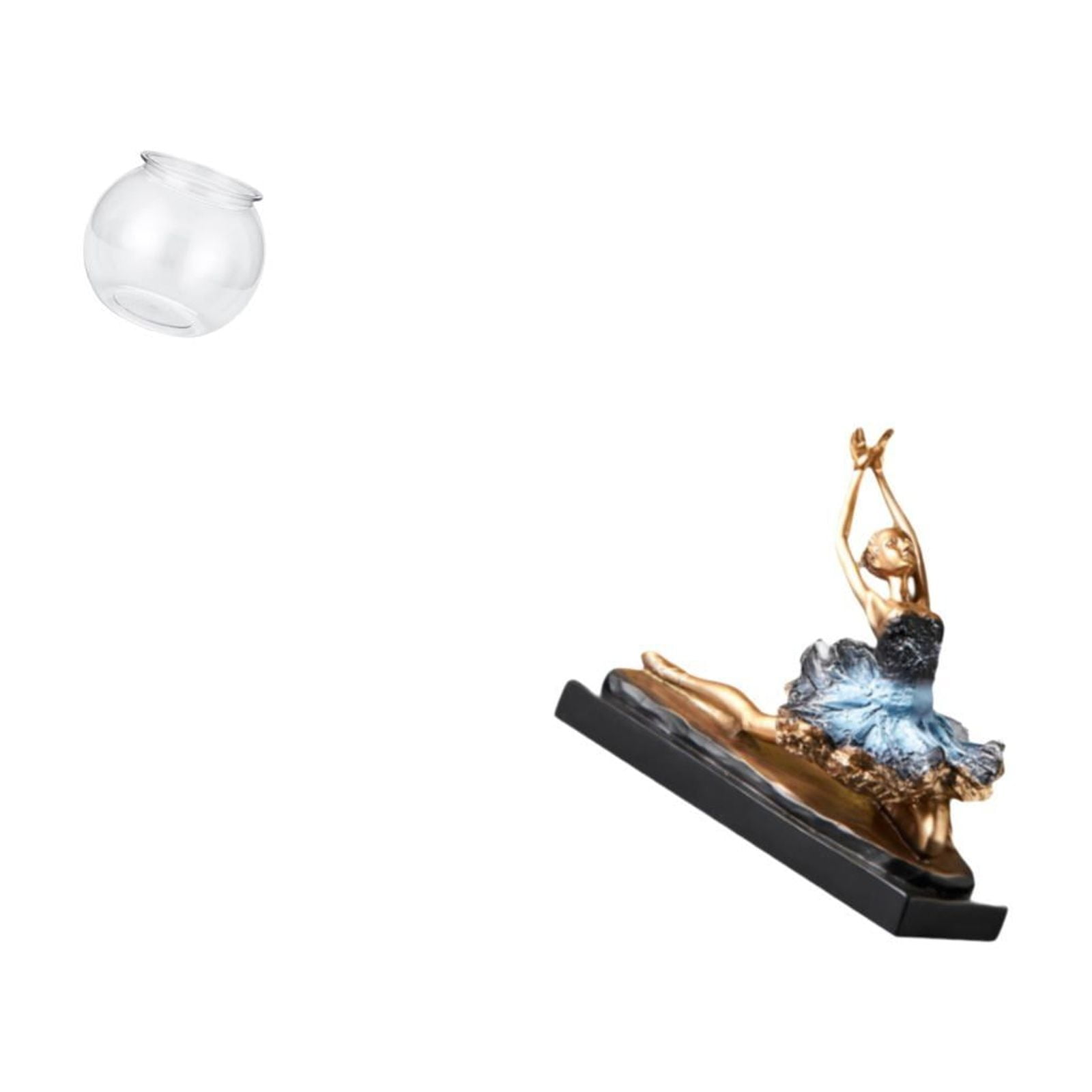 Desktop Aquarium Bowl Ballet Dancer Figurine Transparent Resin Fish Tank Vase Art for Living Room Table Adult Kids Gift