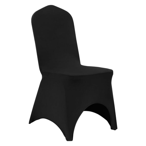 50-Pack Black Stretch Chair Covers - Spandex Slipcovers for Dining/Banquet Chairs (Fits 16.5" Seats) - Washable for Weddings, Parties & Events