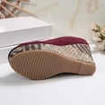 thumbnail image 5 of Miluxas Women's Peep Toe Wedge Heel Pumps, Suede Platform Wedges with Woven Heel, Elegant Peep-Toe Shoes for Work, Party, Wedding, formal & Casual Wear Wine 9.5(43), 5 of 9