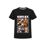 GENERIC Roblox Themed T-Shirt For Kids With Favorite Characters Black Short Sleeve Tee Perfect For Gaming and Casual Wear