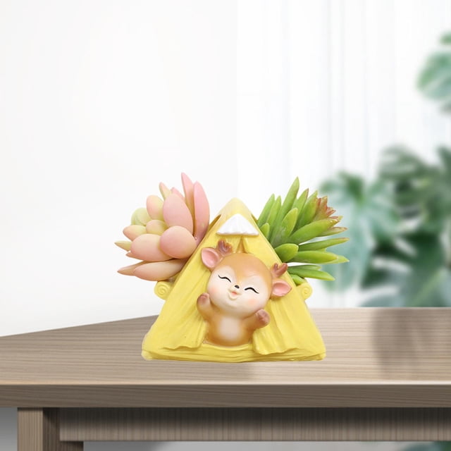Mini maceta de resina para plantas de animales shamjiam Florero de animales