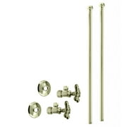 Westbrass D105KBNX-01 .5 in. Nominal x .38 in. Bullnose Riser Faucet Kit with Cross Handle - PVD Polished Brass