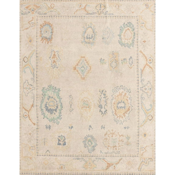 Ahgly Company Indoor Rectangle Abstract Light Orange Gold Oriental Area Rugs, 8' x 12'