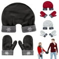 thumbnail image 1 of Guantes Románticos para Parejas Manoplas Cálidas de Doble Capa con Forro Polar Juego, Negro MNFD, 1 of 7