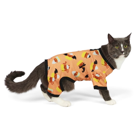 Vibrant Life Halloween Pajamas for Dogs and Cats, Candy Corn, Yellow and Orange, S