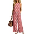 thumbnail image 5 of jobturf Womens 2 Piece Outfits Summer Polka Dots Tank Top Drawstring Wide Leg Pants with Pockets Lightweight Casual Loungewear Sets S-2XL, 5 of 6