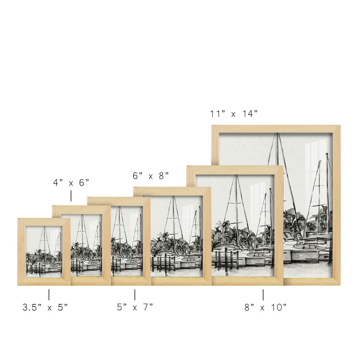 Neutral Tropics I - Framed Print w/glass - Natural Wood