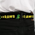 thumbnail image 4 of Buckle-Down Belt, Seatbelt Buckle Belt, Rrrawr Dinosaur Black Green Yellow, 30 to 44 Inches, 4 of 9