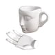 thumbnail image 1 of Taza de cerámica para leche, café, platillo, vaso de agua, creativa, cara humana Blanco, 1 of 9