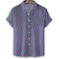 thumbnail image 3 of Camisa hawaiana con estampado 3D de lunares Vertigo multicolor para hombre, camisetas de manga corta con solapa, blusa con botones de calle, ropa de verano, 3 of 4