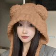 thumbnail image 4 of CYSFASHION Beanie for Women Fleece Winter Hat With Ear Flaps Y2K Trapper Hat Funny Wool Beanie Khaki, 4 of 7