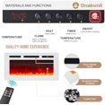 thumbnail image 6 of 70” TV Stand with 36” Electric Fireplace, Large Modern Media Entertainment Center with Storage Cabinet and 12 Colors LED Lights for TVs Up to 80", White, 6 of 18
