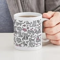 thumbnail image 4 of CafePress - Whimsical Cartoon Cat Pattern Mug - 11 oz Ceramic Mug - Novelty Coffee Tea Cup, 4 of 4