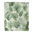 thumbnail image 1 of ASHLEIGH Flannel Throw Blanket Blossom Green Aloha Tropical Exotic Palm Leaves Beach Botanical Soft for Bed Sofa and Couch 50x60 Inches, 1 of 1