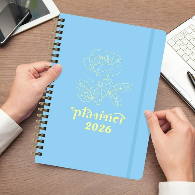 Uklsqma 2026 Weekly Monthly Planner | 6.4 X 8.5 Inch Coil Bound Organizer | Thick Ink-Proof Paper | Laminated Tabs & Inner Pocket | Yearly Schedule, To-Do Lists, Notes | Backpack & Work Bag Friendly