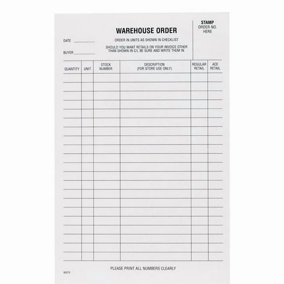 Warehouse Order Pad, White - 5.5 8.5 in.