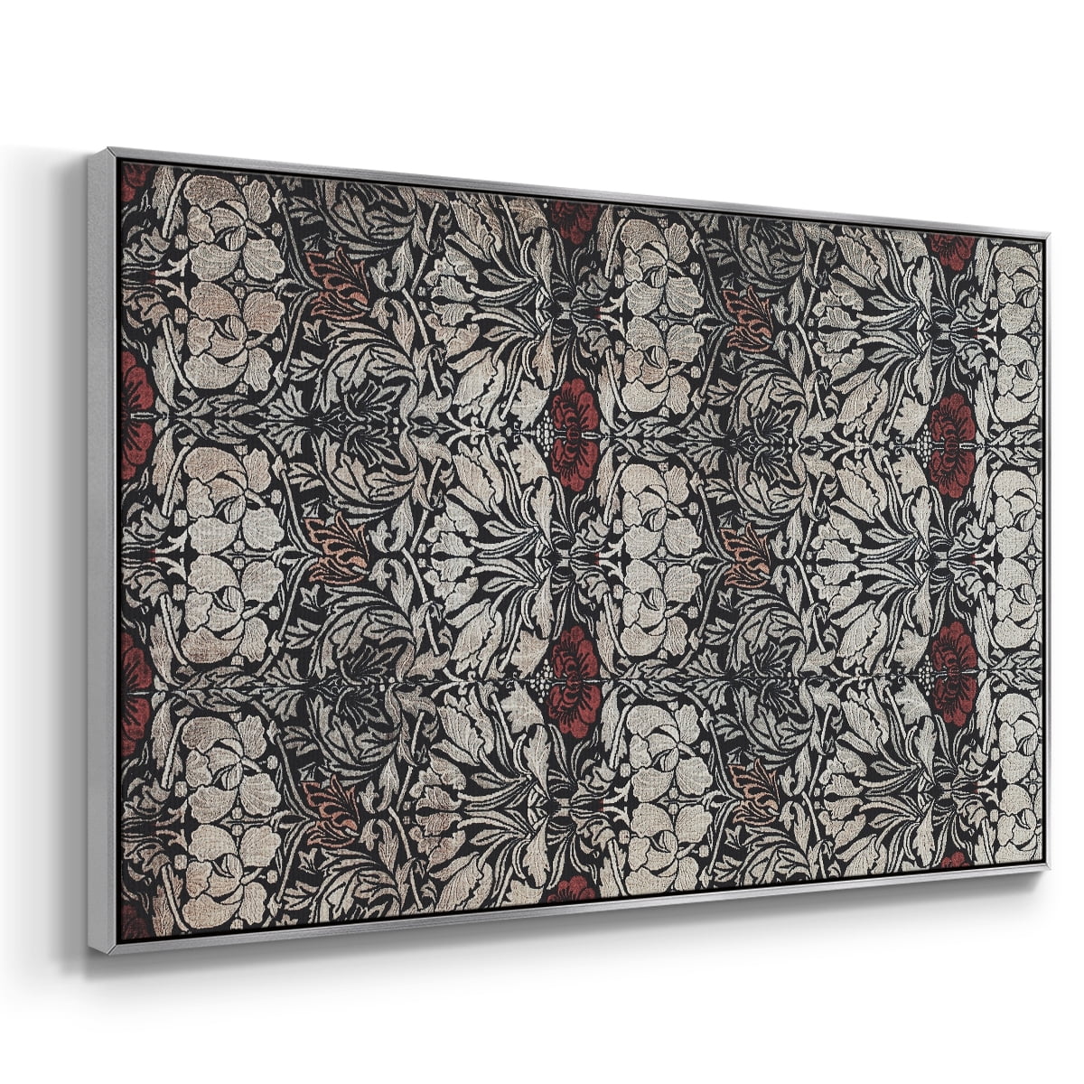 Vintage Abstract Print-XXII Framed in Silver Wood Gallery Wrapped Canvas 27 in. x 41 in.