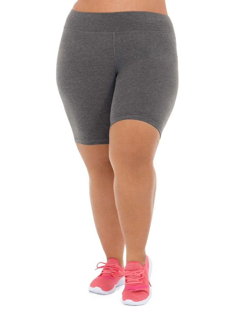 ZERDOCEAN Women's Plus Size High-Waist Biker Shorts – 5” Or 8” Inseam With Pockets For Yoga & Workouts