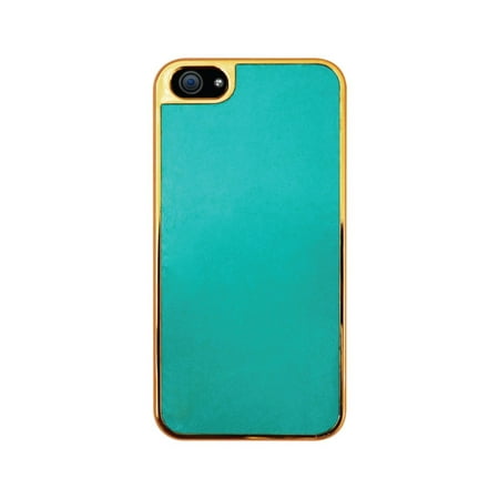 Tribeca Gold Trim Leather Hardshell Case for iPhone 4/4S  Turquoise