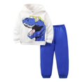 thumbnail image 5 of Letdown Toddler Baby Boy Clothes Set Long Sleeve 2 Piece Dinosaur Print Hoodie and Elastic Waist Sweatpants Fall Winter Lined Outfits for Boys (Blue,3-4 Years), 5 of 9